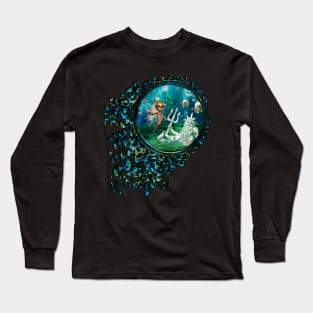 In the depths of the ocean cute mermaid Long Sleeve T-Shirt